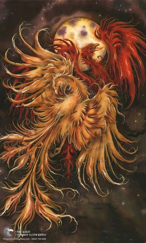 Tranh Đôi Chim Phượng Hoàng Đẹp