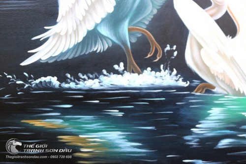 Tranh Đôi Thiên Nga Hôn Nhau