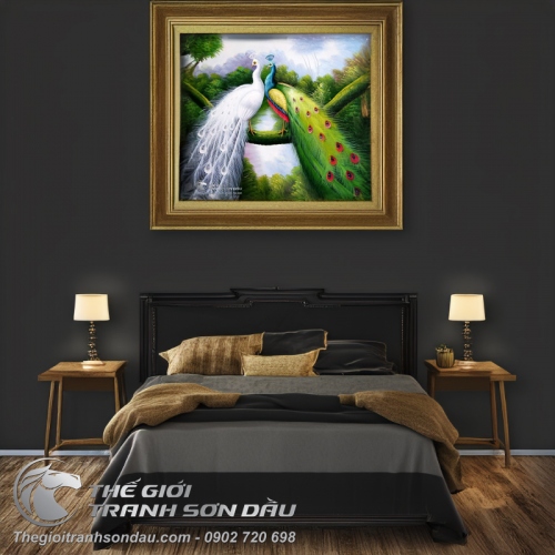 Tranh Đôi Uyên Ương Đậu Trên Cây