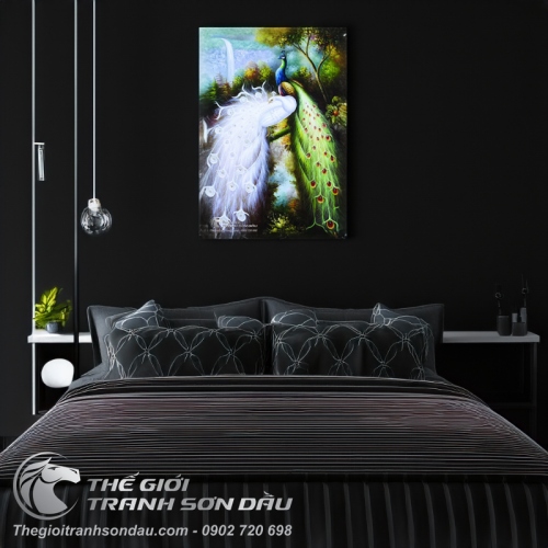 Tranh Đôi Uyên Ương Hạnh Phúc Bên Nhau