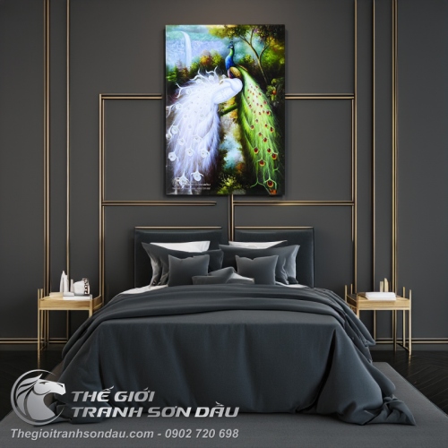 Tranh Đôi Uyên Ương Hạnh Phúc Bên Nhau