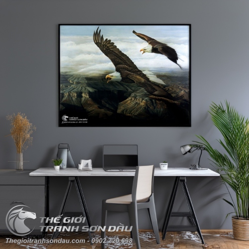 Tranh Hai Con Đại Bàng Bay Lượn