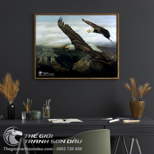 Tranh Hai Con Đại Bàng Bay Lượn