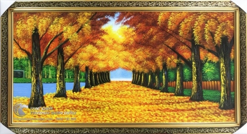 Tranh Hai Hàng Cây Mùa Thu Lá Vàng