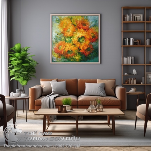 Tranh Hoa Cúc Vẽ Bay Nghệ Thuật Đẹp