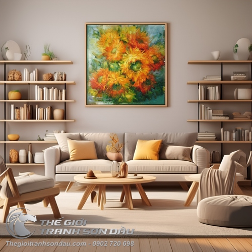Tranh Hoa Cúc Vẽ Bay Nghệ Thuật Đẹp