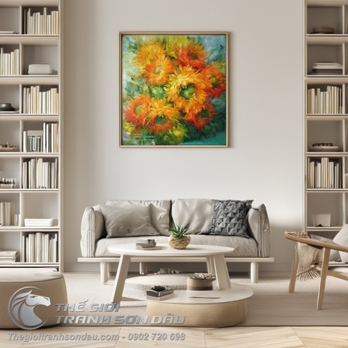 Tranh Hoa Cúc Vẽ Bay Nghệ Thuật Đẹp