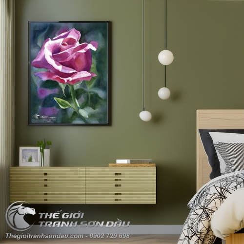Tranh Hoa Hồng Tím Đẹp Thanh Tao