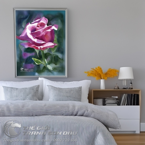 Tranh Hoa Hồng Tím Đẹp Thanh Tao