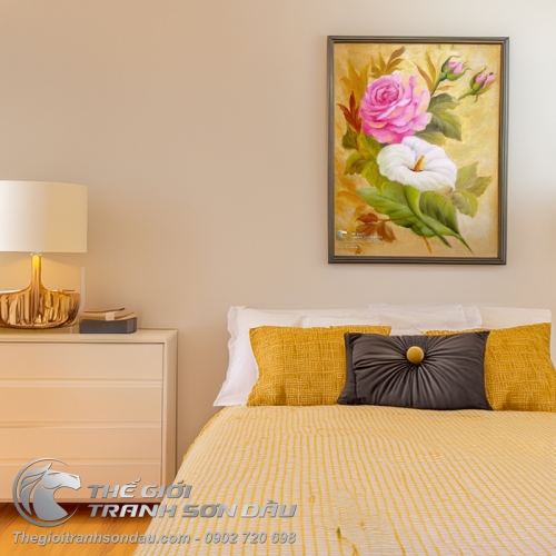 Tranh Hoa Hồng Trắng Đẹp Tinh Tế
