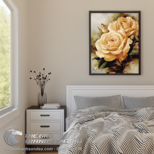 Tranh Hoa Hồng Vàng Nghệ Thuật Đẹp