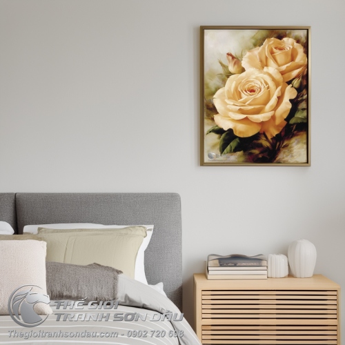 Tranh Hoa Hồng Vàng Nghệ Thuật Đẹp