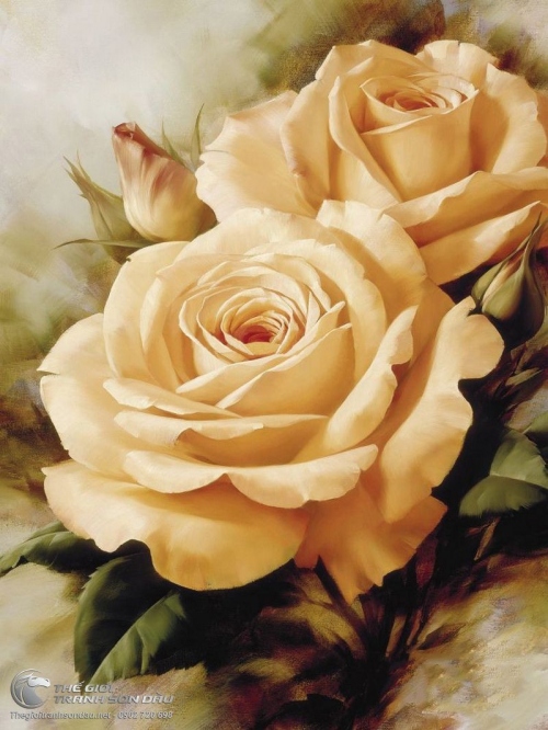 Tranh Hoa Hồng Vàng Nghệ Thuật Đẹp