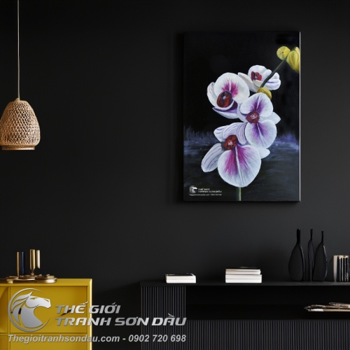 Tranh Hoa Lan Trong Đêm Tối