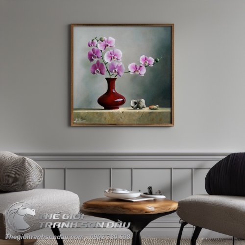 Tranh Hoa Lan Và Hai Vỏ Sò