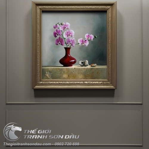 Tranh Hoa Lan Và Hai Vỏ Sò