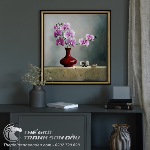 Tranh Hoa Lan Và Hai Vỏ Sò