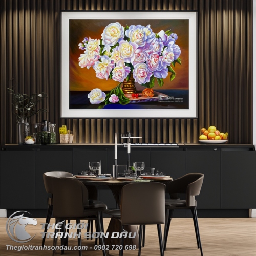 Tranh Hoa Mẫu Đơn Phong Thủy Tả Thực