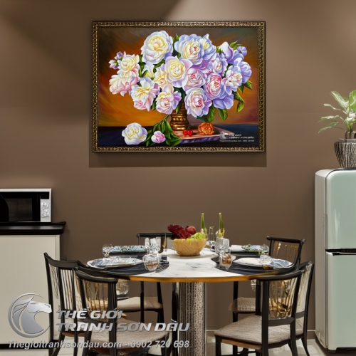 Tranh Hoa Mẫu Đơn Phong Thủy Tả Thực