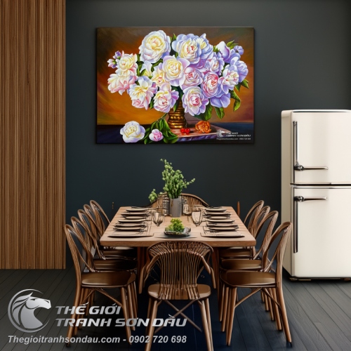 Tranh Hoa Mẫu Đơn Phong Thủy Tả Thực