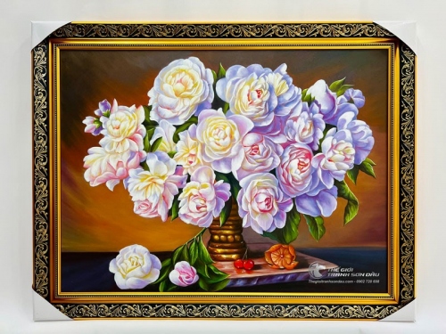 Tranh Hoa Mẫu Đơn Phong Thủy Tả Thực