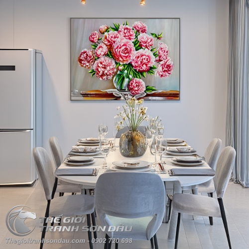 Tranh Hoa Mẫu Đơn Phong Thủy Treo Phòng Ngủ