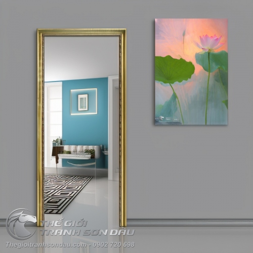 Tranh Hoa Sen Búp Sen Và Lá Sen