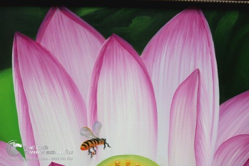 Tranh Hoa Sen Hồng Thanh Khiết