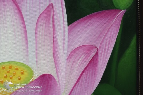 Tranh Hoa Sen Hồng Thanh Khiết