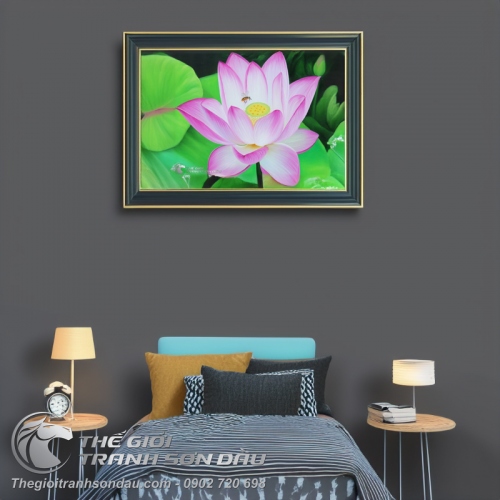 Tranh Hoa Sen Hồng Thanh Khiết