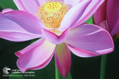 Tranh Hoa Sen Hồng Tinh Khôi