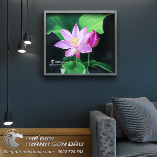 Tranh Hoa Sen Hồng Tinh Khôi