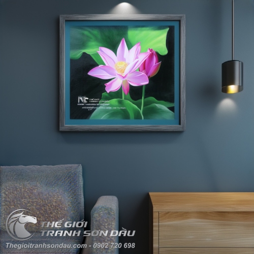 Tranh Hoa Sen Hồng Tinh Khôi