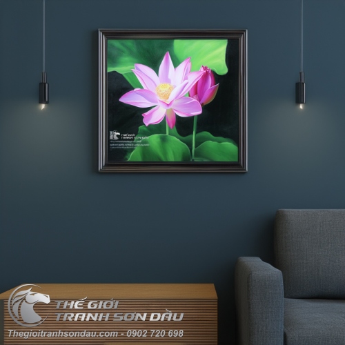Tranh Hoa Sen Hồng Tinh Khôi