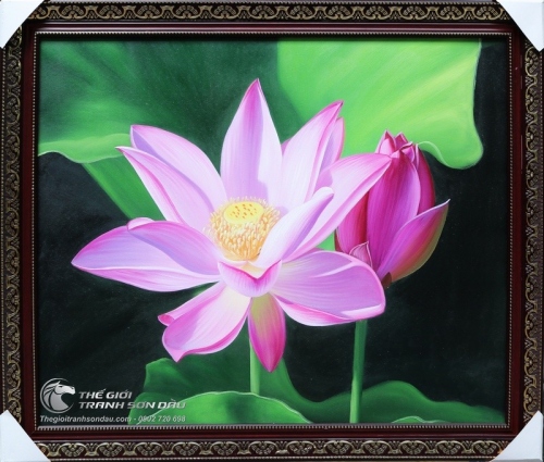 Tranh Hoa Sen Hồng Tinh Khôi