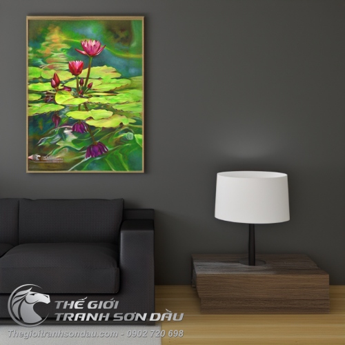 Tranh Hoa Sen In Bóng Trên Hồ