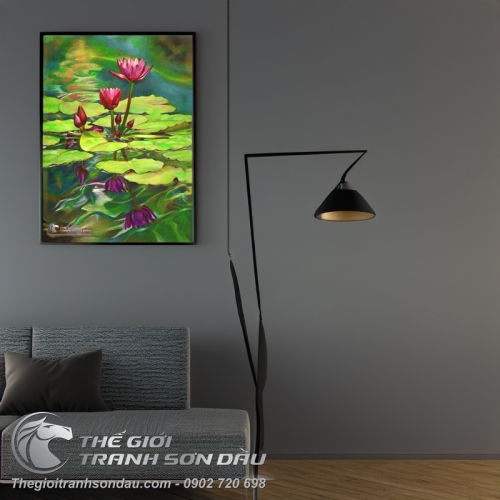 Tranh Hoa Sen In Bóng Trên Hồ