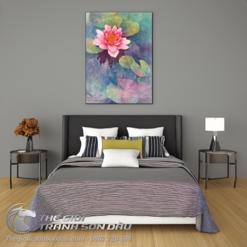 Tranh Hoa Sen Lá Sen Mặt Hồ