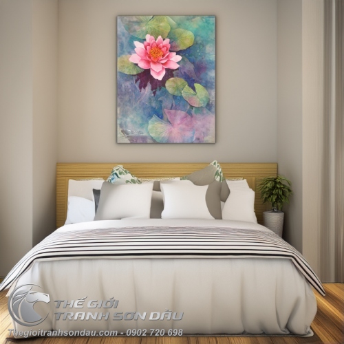 Tranh Hoa Sen Lá Sen Mặt Hồ