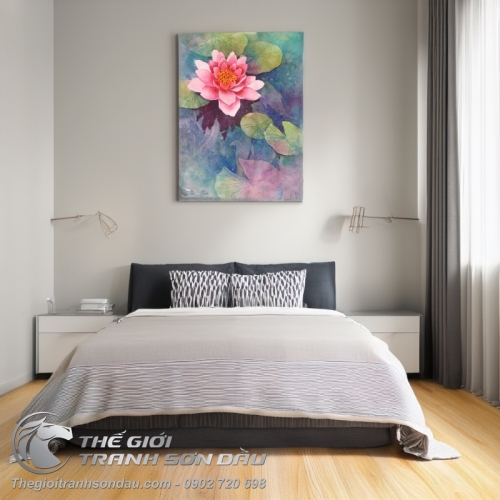 Tranh Hoa Sen Lá Sen Mặt Hồ