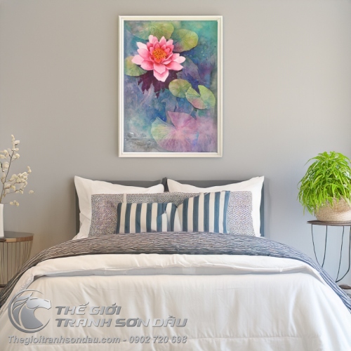 Tranh Hoa Sen Lá Sen Mặt Hồ