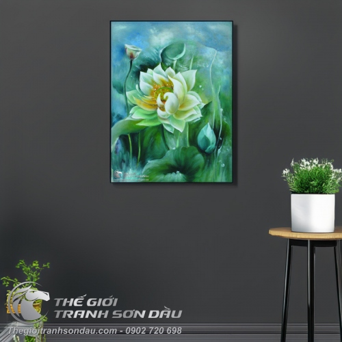 Tranh Hoa Sen Trắng Đẹp Tao Nhã