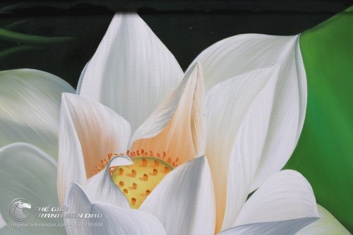 Tranh Hoa Sen Trắng Tinh Khôi