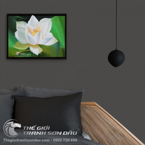Tranh Hoa Sen Trắng Tinh Khôi