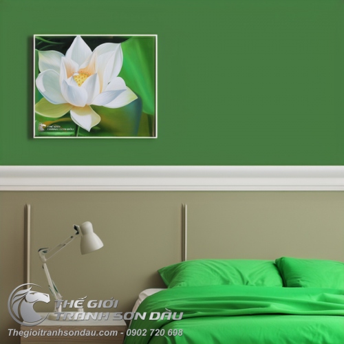 Tranh Hoa Sen Trắng Tinh Khôi