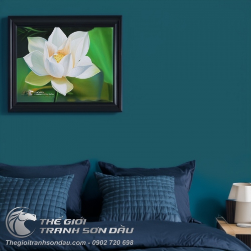 Tranh Hoa Sen Trắng Tinh Khôi