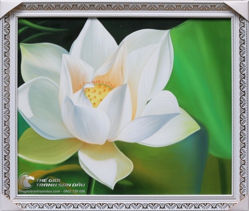 Tranh Hoa Sen Trắng Tinh Khôi