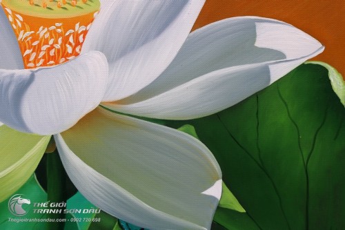 Tranh Hoa Sen Trắng Trong Sáng