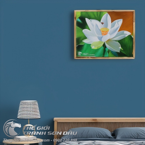 Tranh Hoa Sen Trắng Trong Sáng