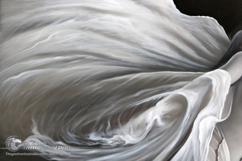 Tranh Khỏa Thân Cô Gái Bay Với Dải Lụa